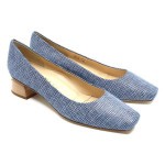 Brunate pump in blauw leder 31810